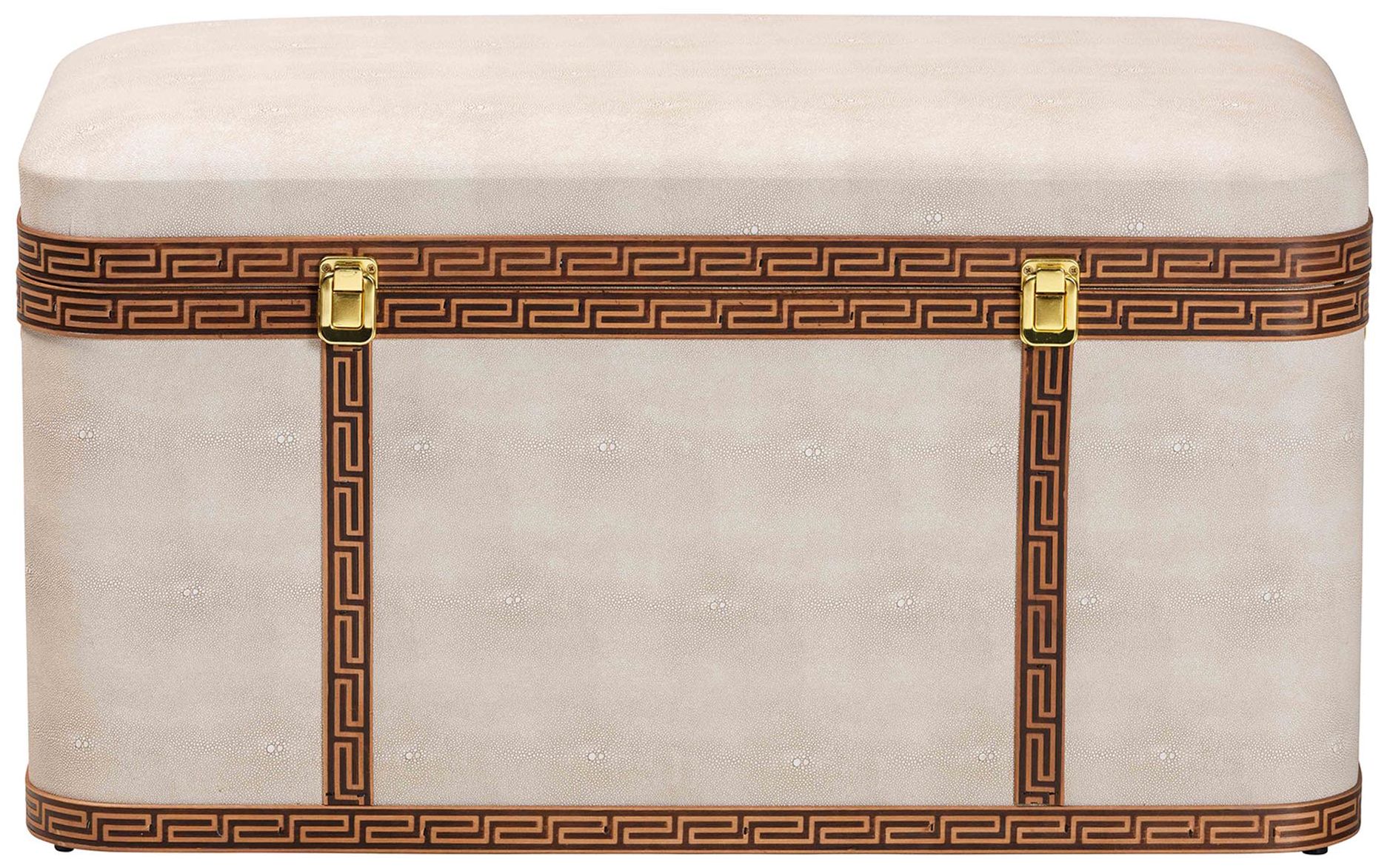 Thumbnail4 of Baxton Studio Brenner Modern Transitional Beige Faux Shagreen Storage Trunk more views