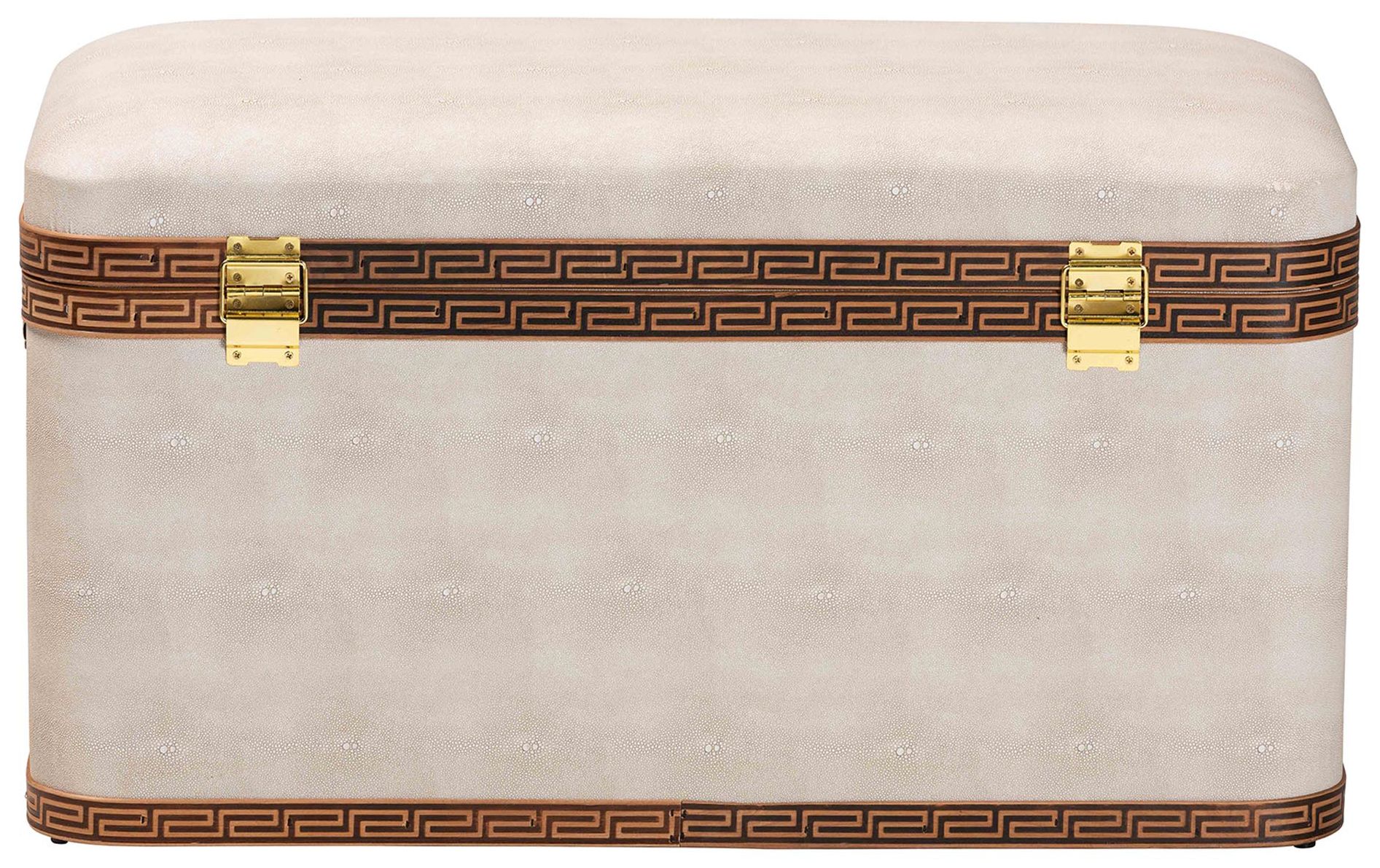 Baxton Studio Brenner Modern Transitional Beige Faux Shagreen Storage Trunk