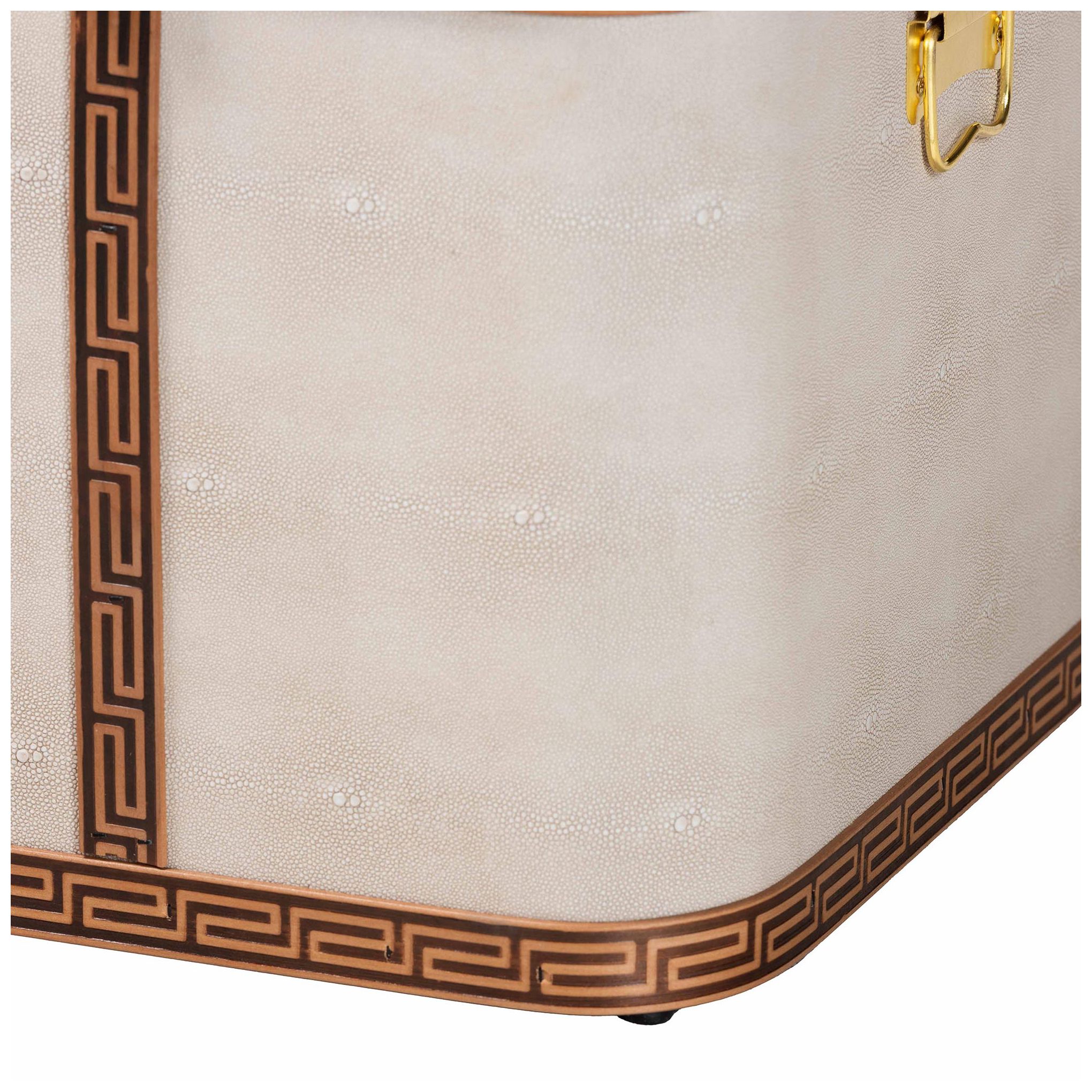 Baxton Studio Brenner Modern Transitional Beige Faux Shagreen Storage Trunk
