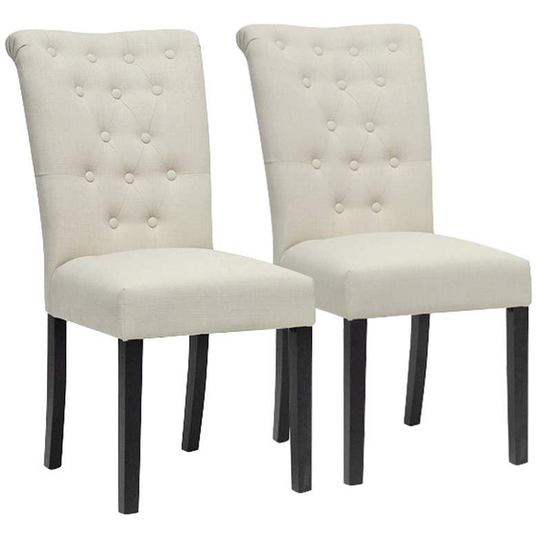 Image 1 Baxton Studio Brittany Beige Linen Dining Chair Set of 2