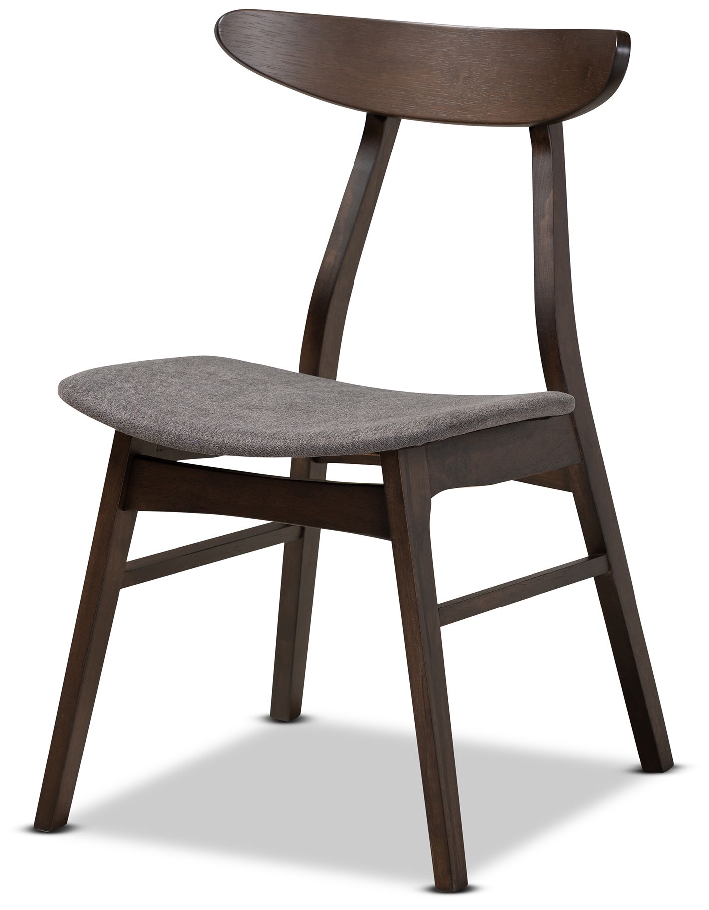 Image 3 Baxton Studio Britte Dark Grey Fabric Upholstered 4-Piece Dining Chair Set more views