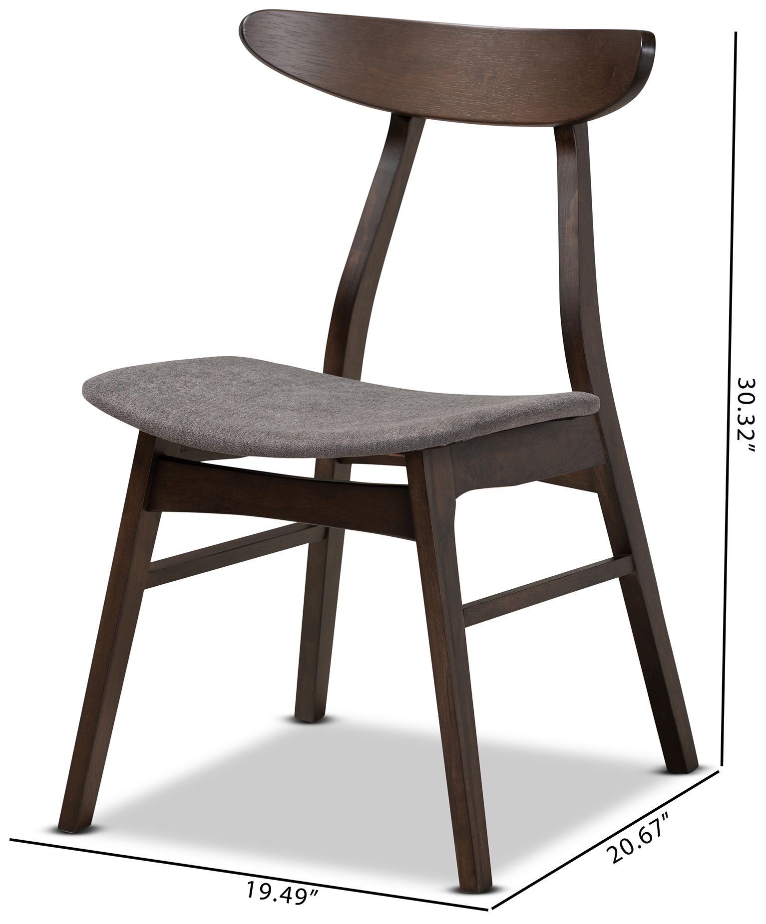 Image 5 Baxton Studio Britte Dark Grey Fabric Upholstered 4-Piece Dining Chair Set more views