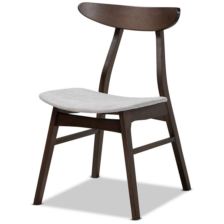 Image 3 Baxton Studio Britte Light Grey Fabric Upholstered 4-Piece Dining Chair Set more views