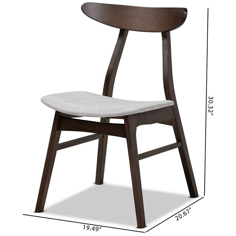 Image 5 Baxton Studio Britte Light Grey Fabric Upholstered 4-Piece Dining Chair Set more views