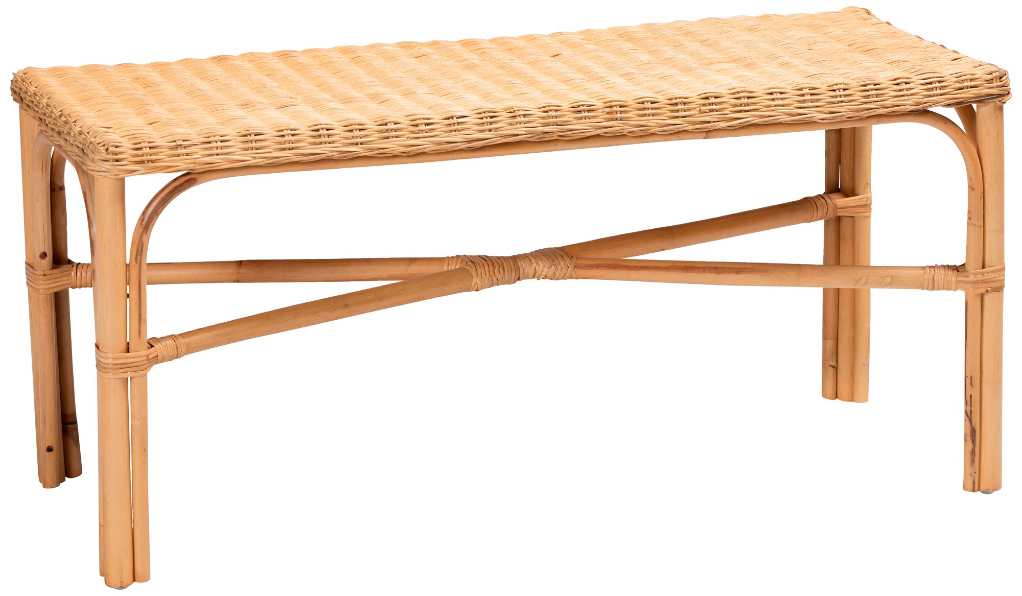 Image 2 Baxton Studio Cacaban Natural Brown Accent Bench