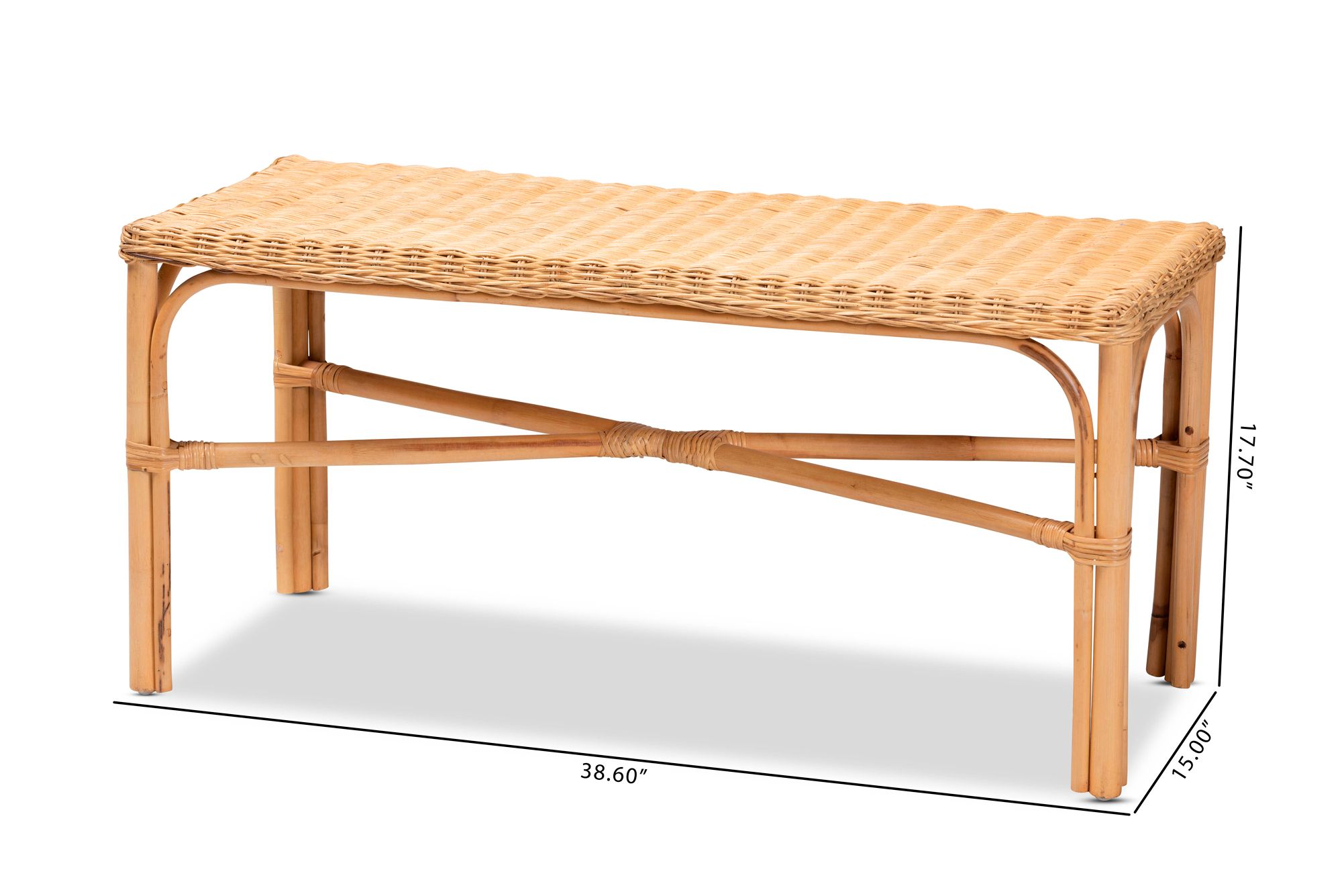 Image 7 Baxton Studio Cacaban Natural Brown Accent Bench more views