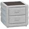 Baxton Studio Cadmus Modern Light Grey Fabric 2-Drawer Nightstand
