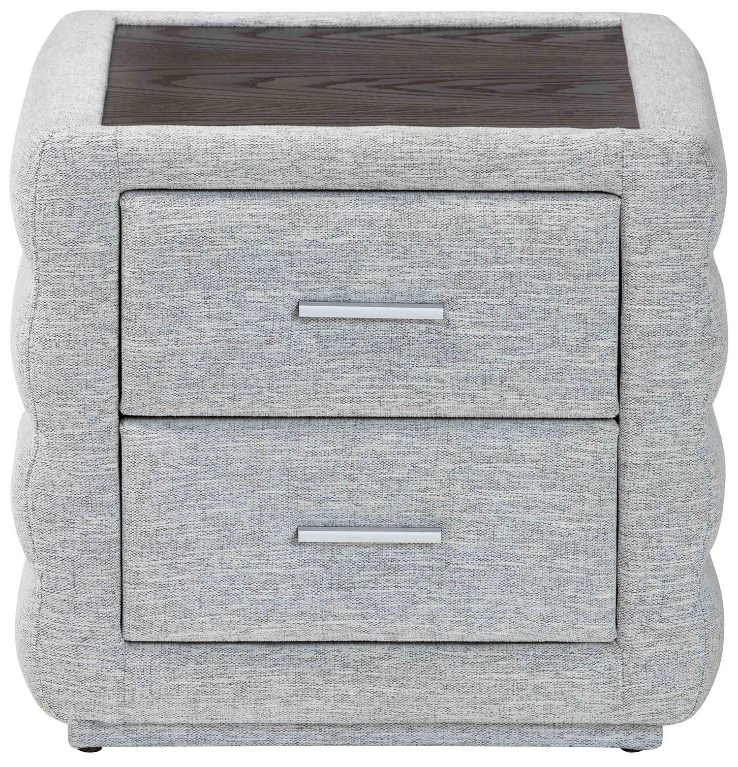 Image 4 Baxton Studio Cadmus Modern Light Grey Fabric 2-Drawer Nightstand more views