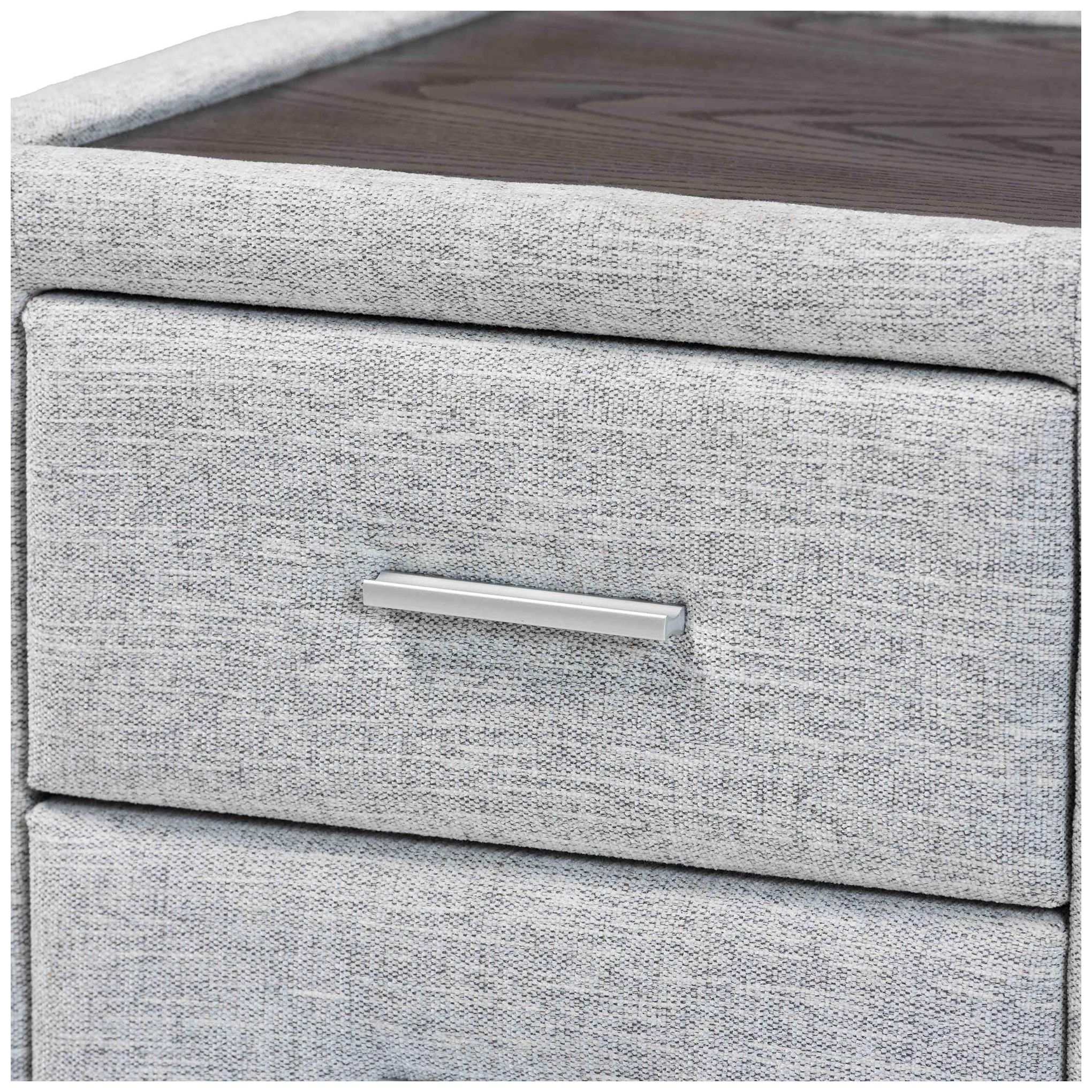 Image 7 Baxton Studio Cadmus Modern Light Grey Fabric 2-Drawer Nightstand more views