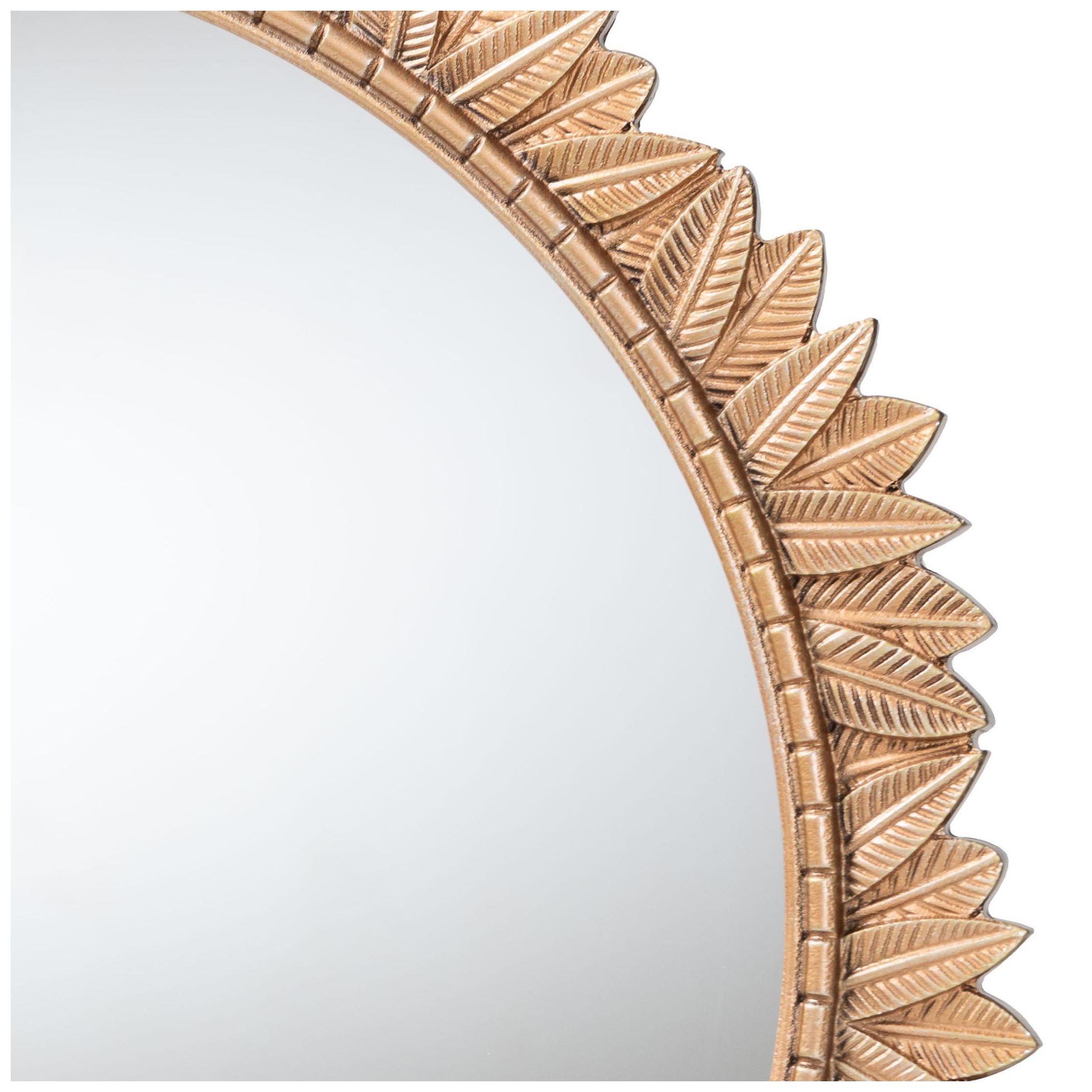 Image 3 Baxton Studio Caitlin Antique Gold Finished Wood Round Accent Wall Mirror more views