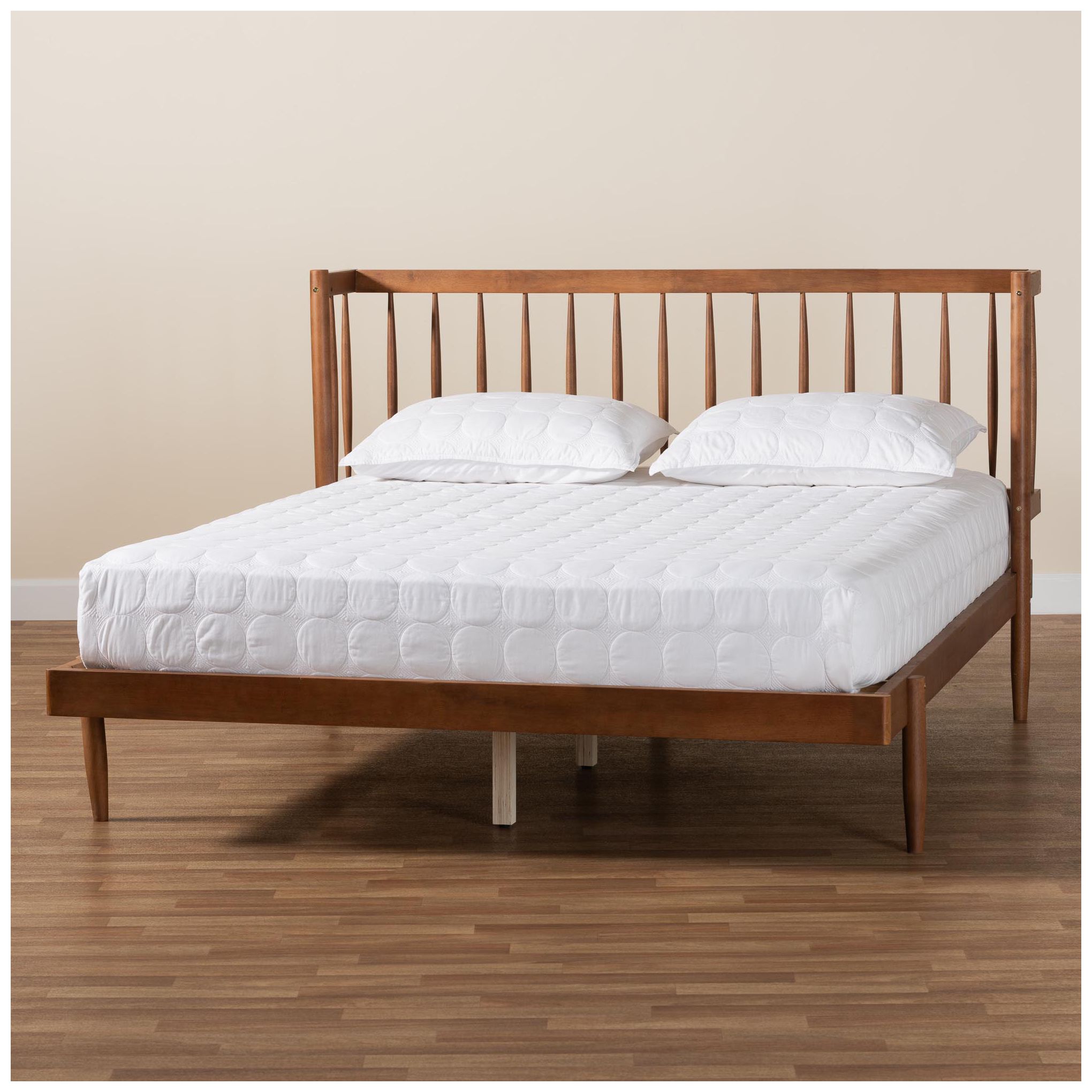 Baxton Studio Calderon Retro-Modern Wood Queen Size Platform Bed
