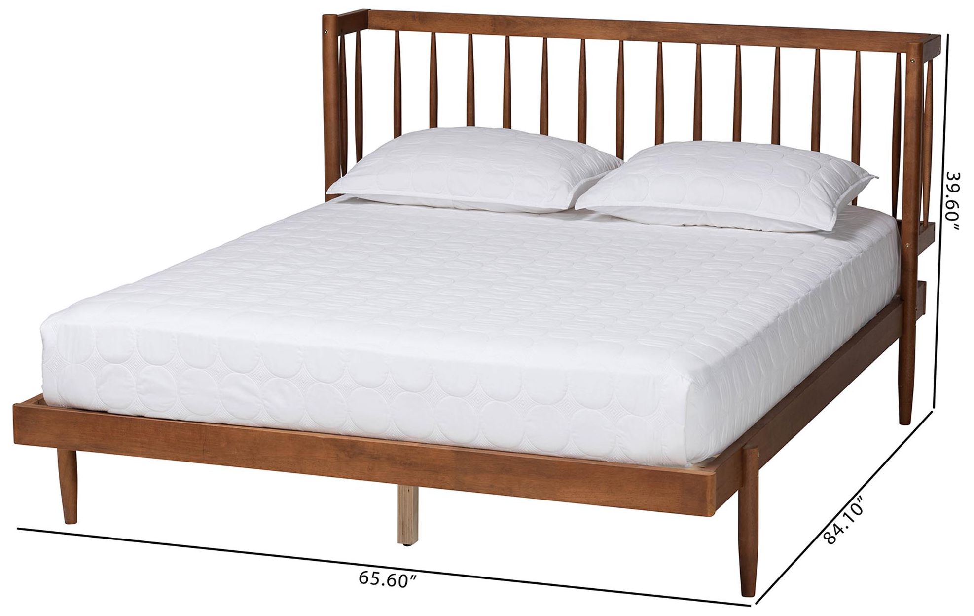 Baxton Studio Calderon Retro-Modern Wood Queen Size Platform Bed