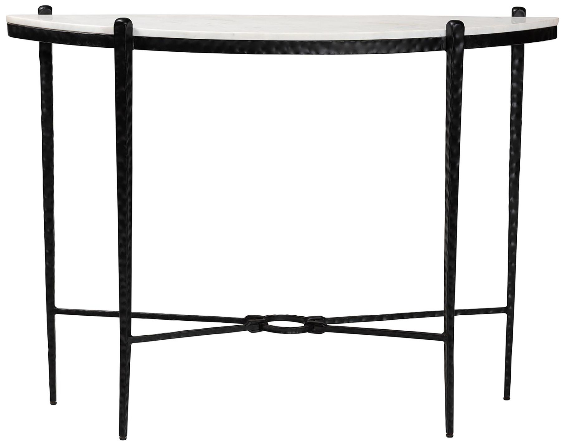 Thumbnail3 of Baxton Studio Caledon Marble Console Table - Half-Moon Tabletop more views