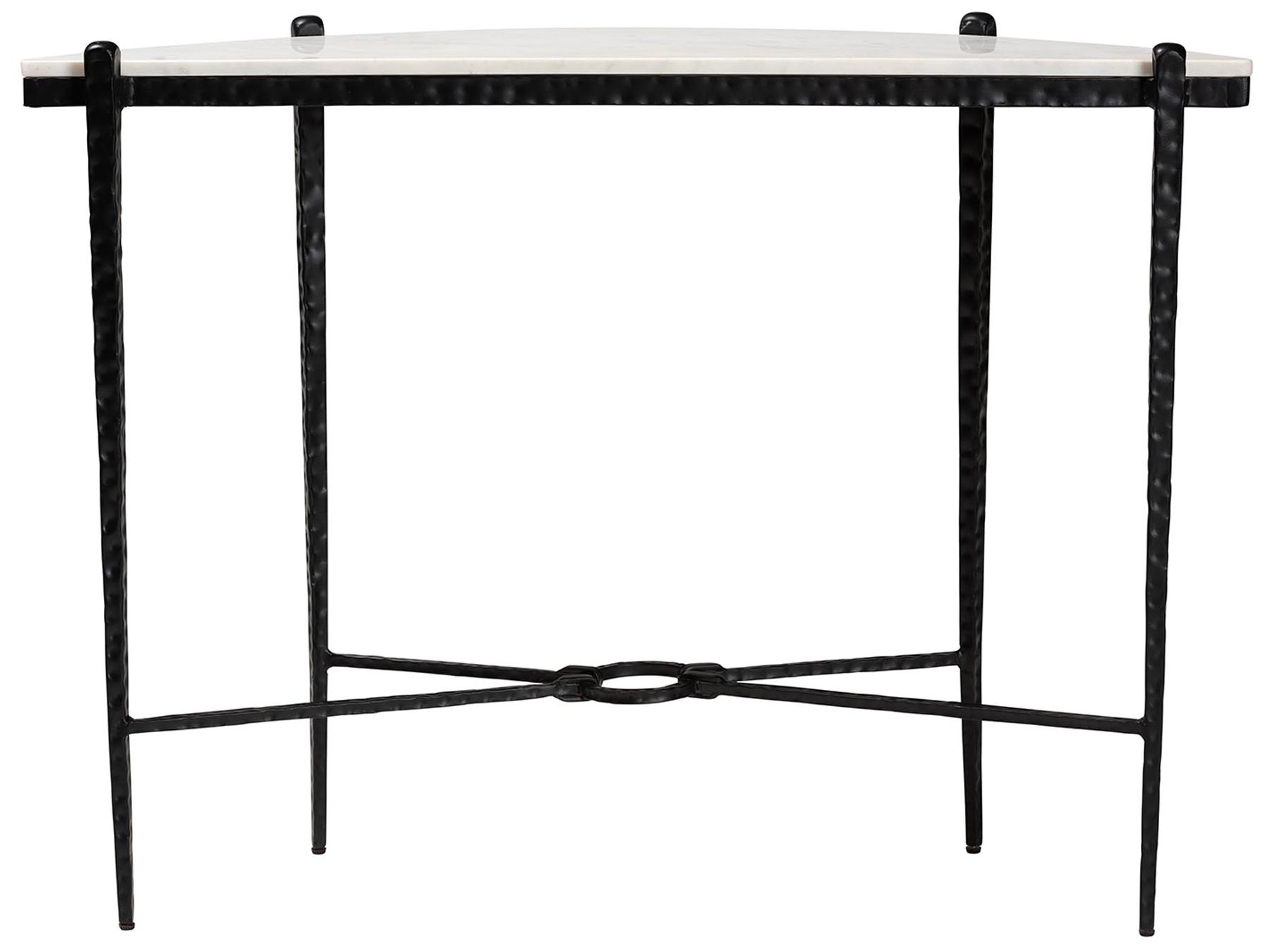Baxton Studio Caledon Marble Console Table - Half-Moon Tabletop