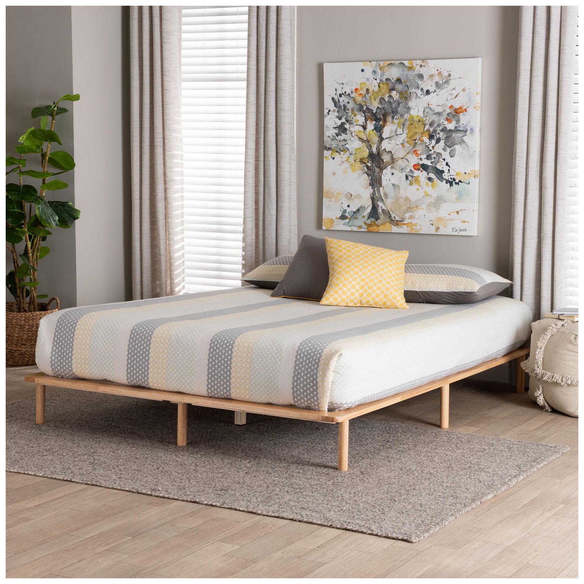 Image 3 Baxton Studio Calhoun Japandi Queen Size Bed Frame more views