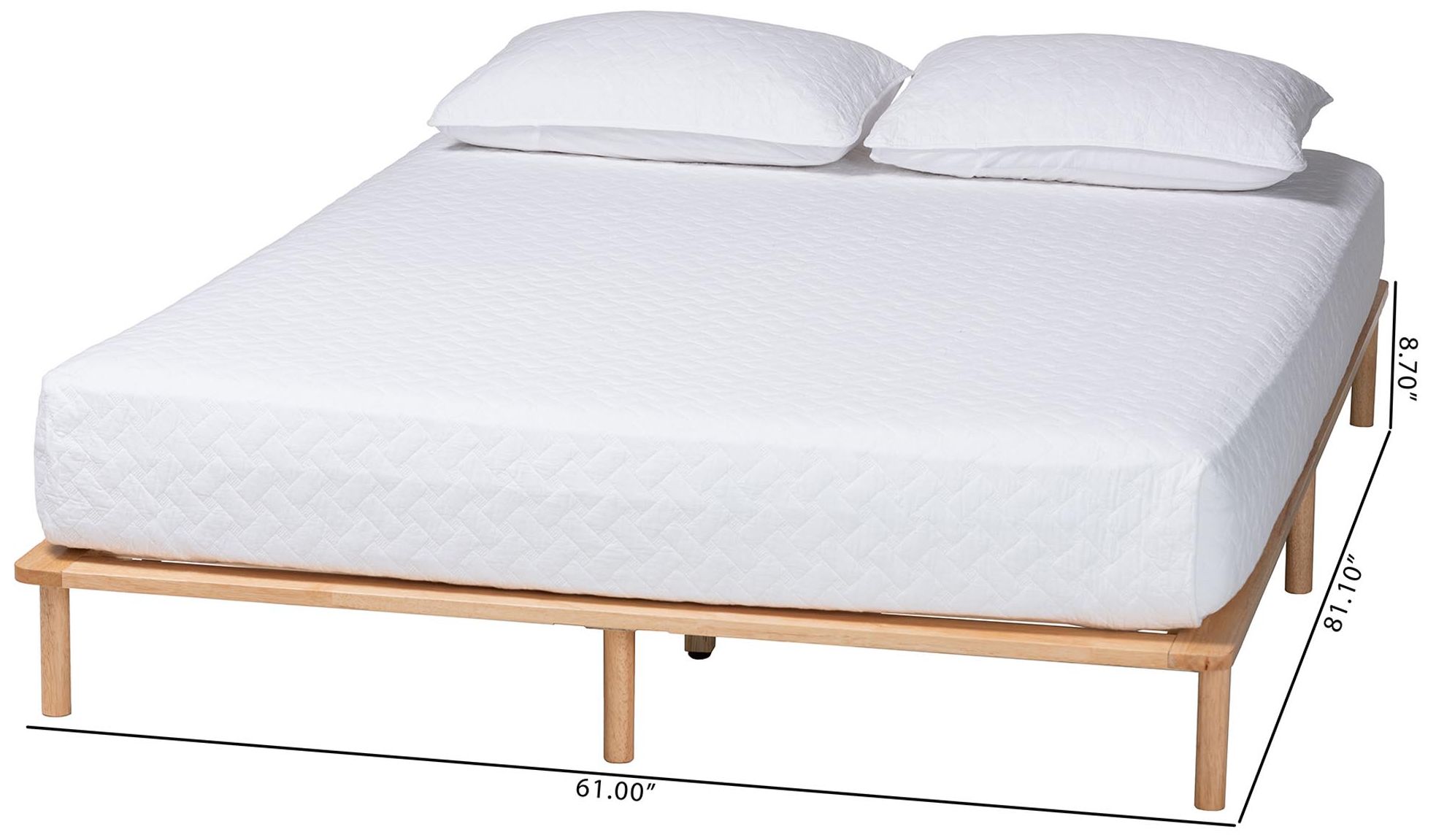 Baxton Studio Calhoun Japandi Queen Size Bed Frame