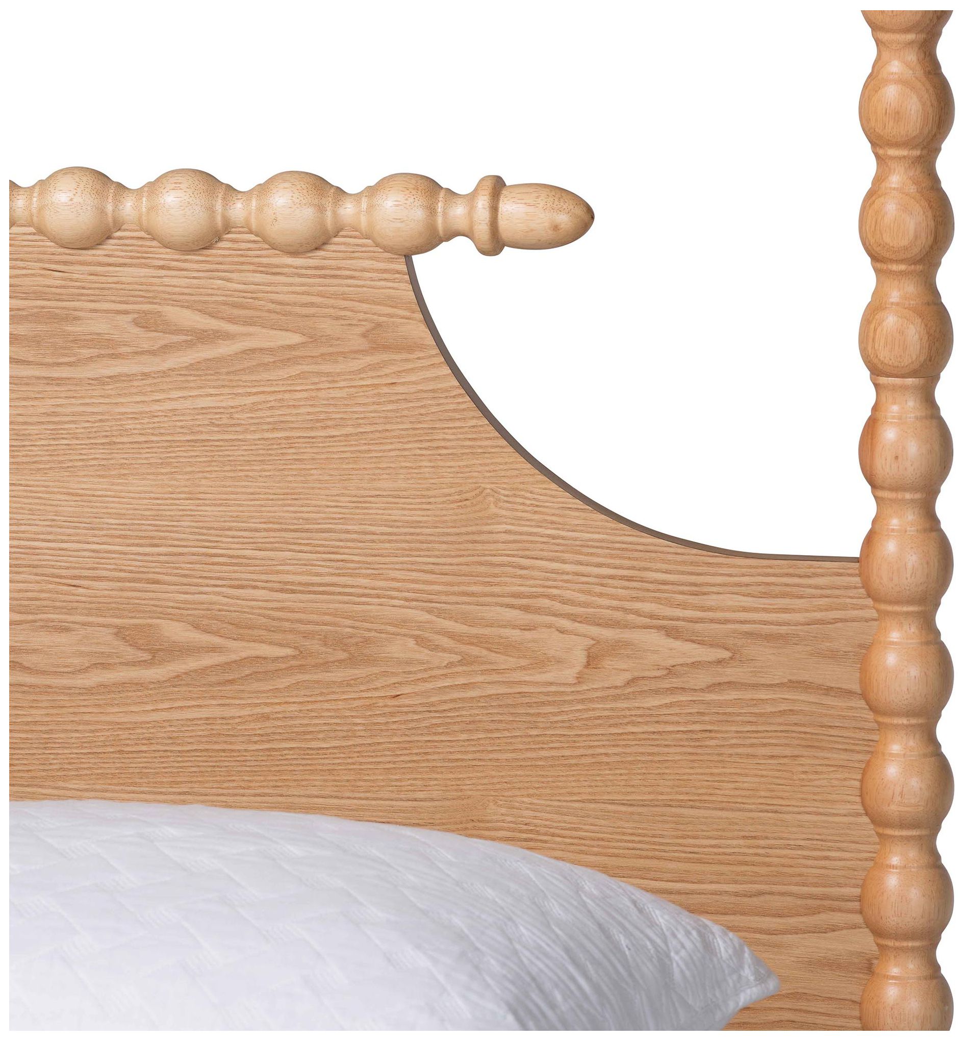 Image 5 Baxton Studio Caliana Bobbin Four-Poster Platform Bed - Natural Brown, King more views