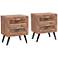Baxton Studio Calida 19"W Natural Brown 2-Drawer Nightstands Set of 2