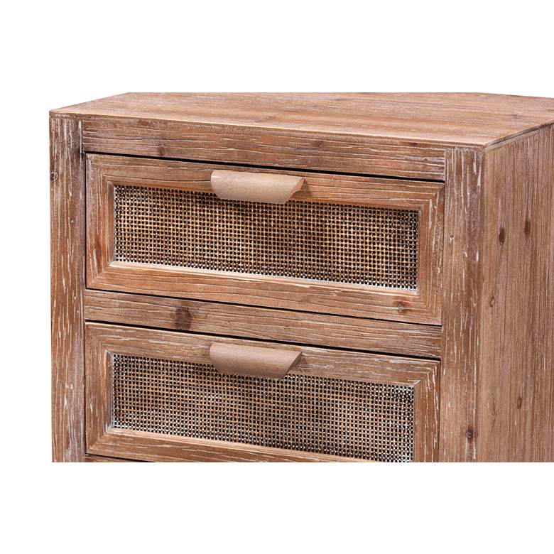 Image 2 Baxton Studio Calida 19"W Natural Brown 2-Drawer Nightstands Set of 2 more views