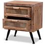 5_Baxton Studio Calida 19"W Natural Brown 2-Drawer Nightstands Set of 2 more views