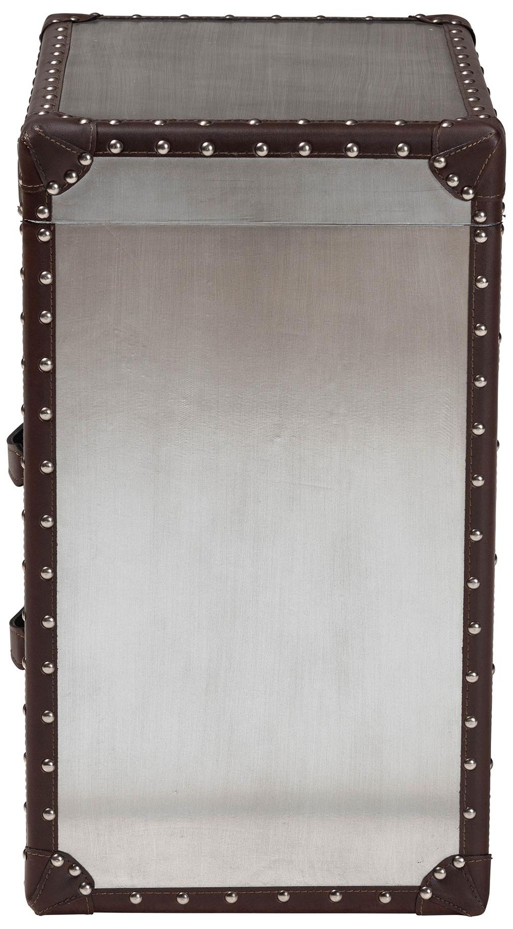 Image 5 Baxton Studio Calidore Vintage Silver Metal 2 Drawer End Table more views