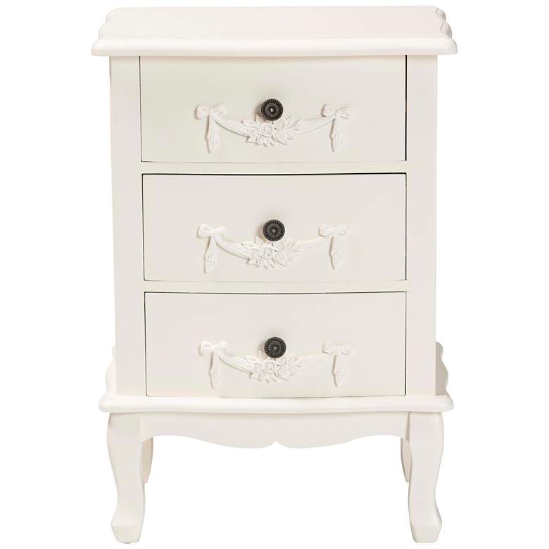 Image 7 Baxton Studio Callen 19 inch Wide White Wood 3-Drawer Nightstand more views