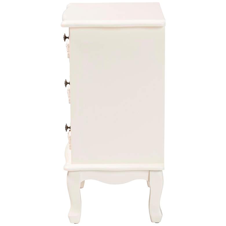 Image 7 Baxton Studio Callen 19 inch Wide White Wood 3-Drawer Nightstands Set of 2 more views