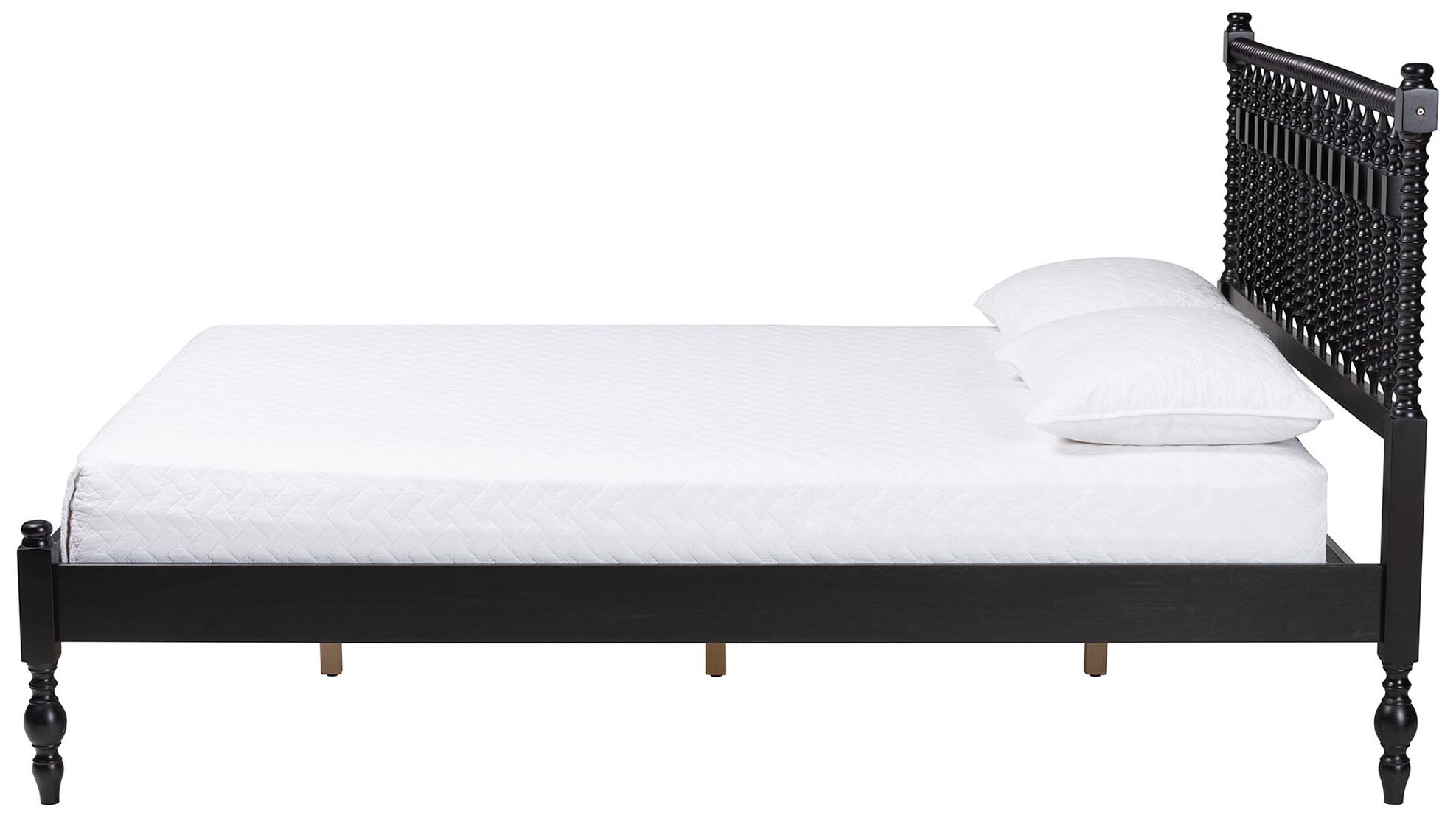Image 3 Baxton Studio Callison Spindle Queen Platform Bed - Turned Bed Frame, Black more views