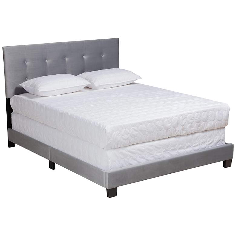 Image 1 Baxton Studio Caprice Grey Queen Size Panel Bed