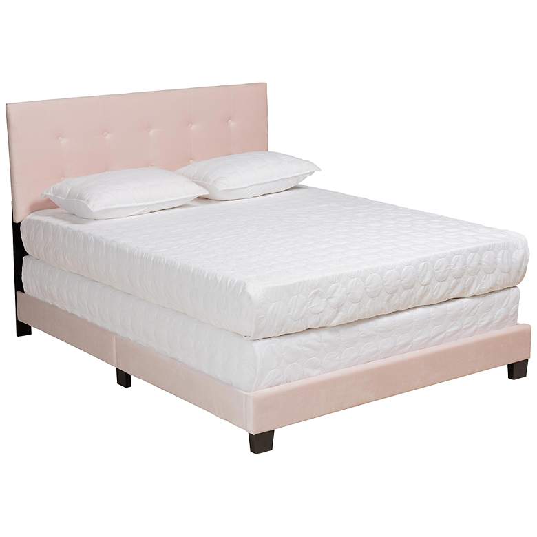 Image 2 Baxton Studio Caprice Lt Pink Queen Size Panel Bed