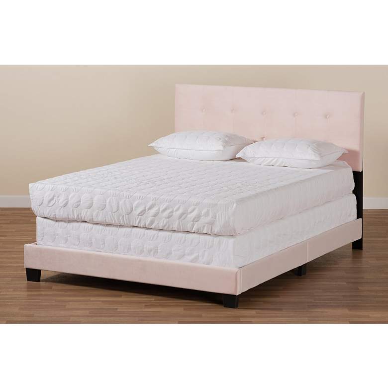 Image 7 Baxton Studio Caprice Lt Pink Queen Size Panel Bed more views