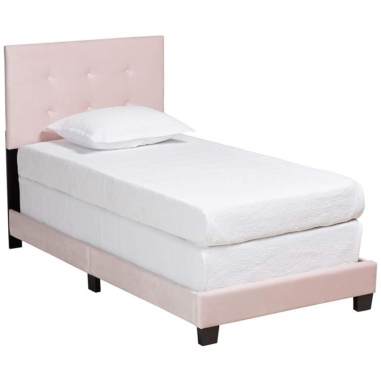 Image 2 Baxton Studio Caprice Lt Pink Twin Size Panel Bed