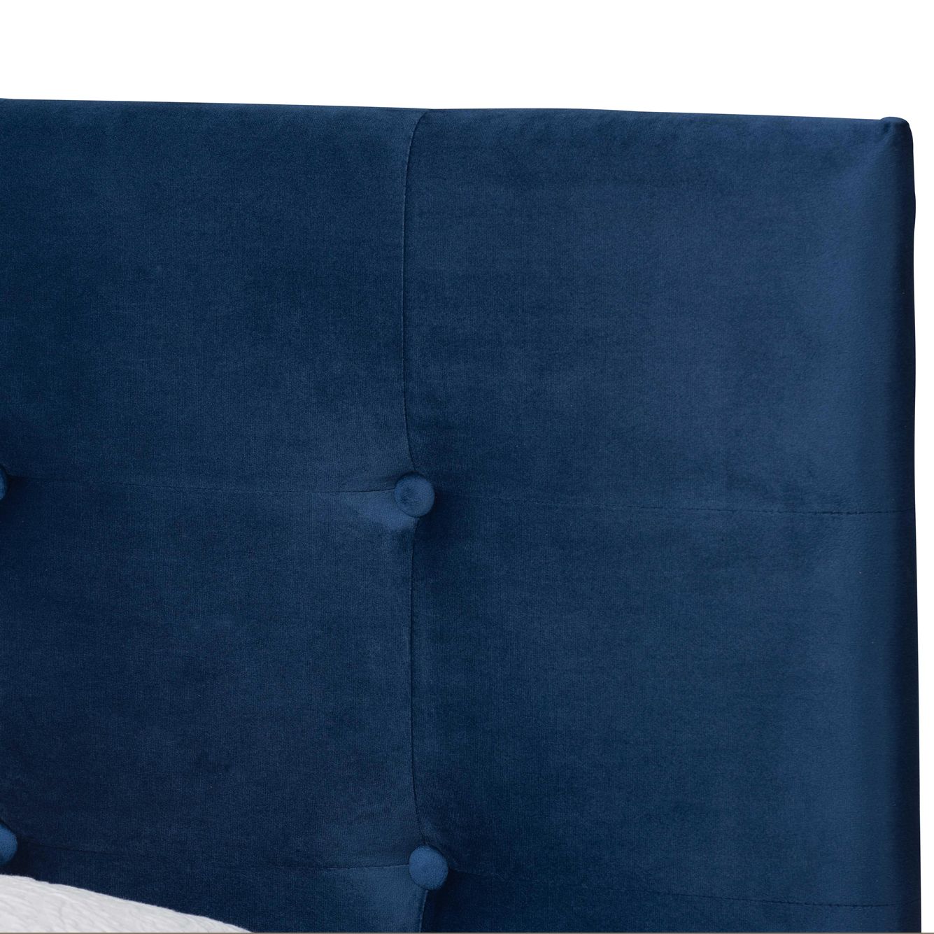 Image 3 Baxton Studio Caprice Navy Blue Twin Size Panel Bed more views