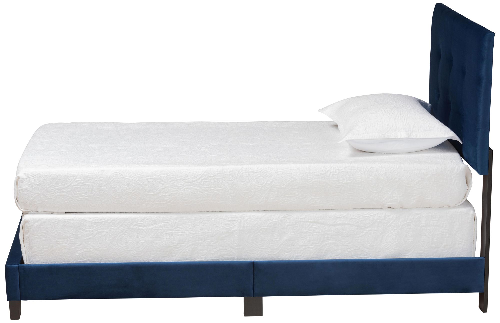Image 5 Baxton Studio Caprice Navy Blue Twin Size Panel Bed more views