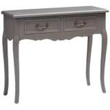 Baxton Studio Capucine 35 1/2&quot; Wide Gray Wood 2-Drawer Console Table