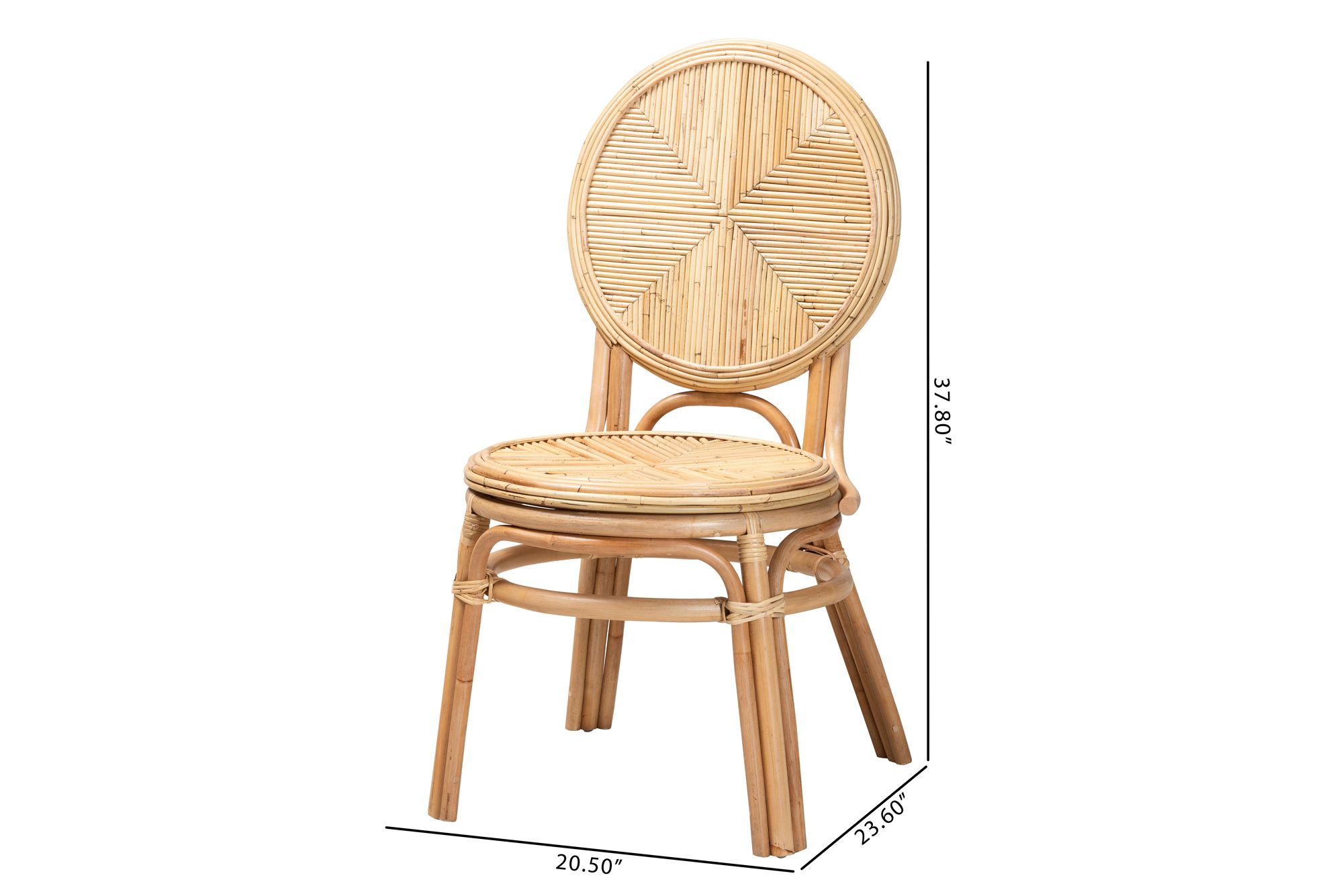 Baxton Studio Carita Natural Brown Rattan Dining Chair