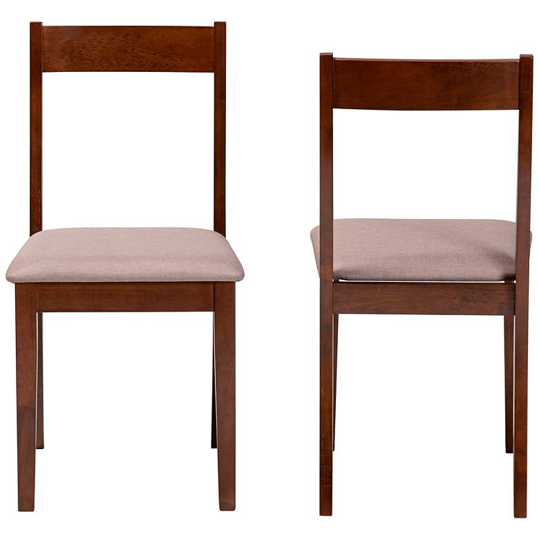 Image 6 Baxton Studio Carola Warm Gray Fabric Dining Chairs Set of 2 more views