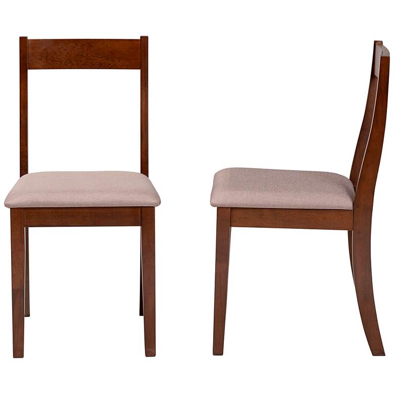 Image 7 Baxton Studio Carola Warm Gray Fabric Dining Chairs Set of 2 more views
