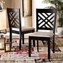 1_Baxton Studio Caron Sand Fabric Upholstered Wood 2-Piece Dining Chair Set