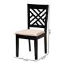 3_Baxton Studio Caron Sand Fabric Upholstered Wood 2-Piece Dining Chair Set more views