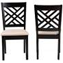 5_Baxton Studio Caron Sand Fabric Upholstered Wood 2-Piece Dining Chair Set more views