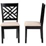 7_Baxton Studio Caron Sand Fabric Upholstered Wood 2-Piece Dining Chair Set more views