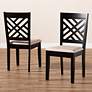 Baxton Studio Caron Sand Fabric Upholstered Wood 2-Piece Dining Chair Set
