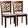 Baxton Studio Caron Walnut Brown Wood Dining Chairs Set of 2