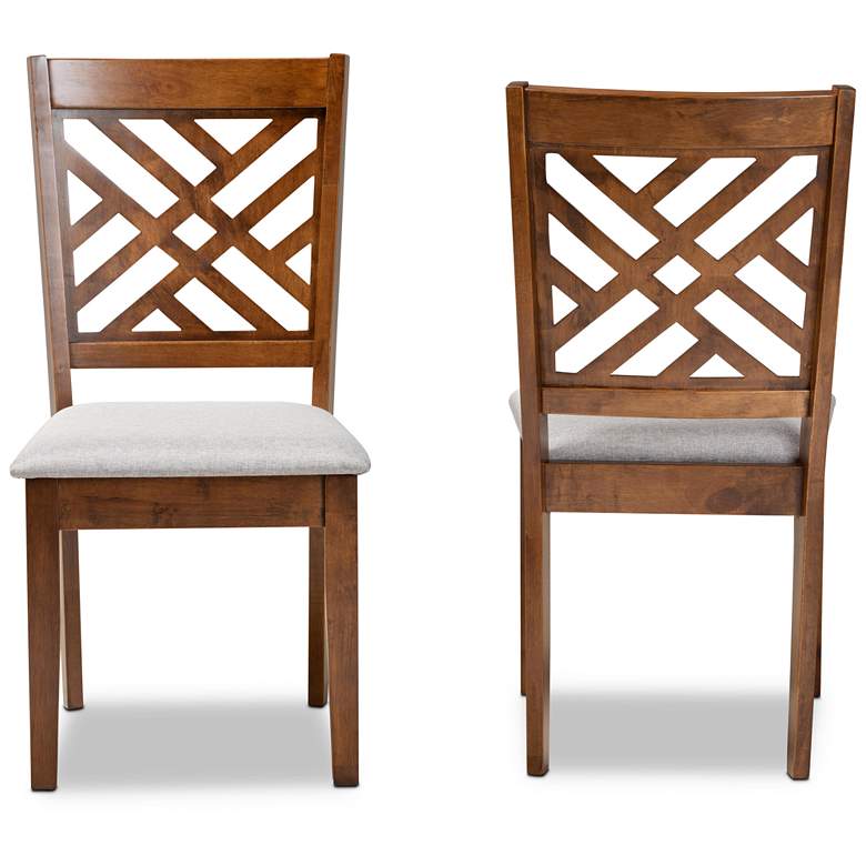 Image 6 Baxton Studio Caron Walnut Brown Wood Dining Chairs Set of 2 more views