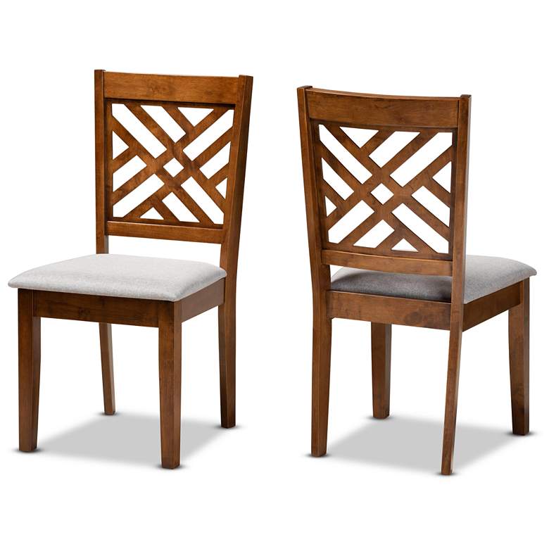 Image 7 Baxton Studio Caron Walnut Brown Wood Dining Chairs Set of 2 more views
