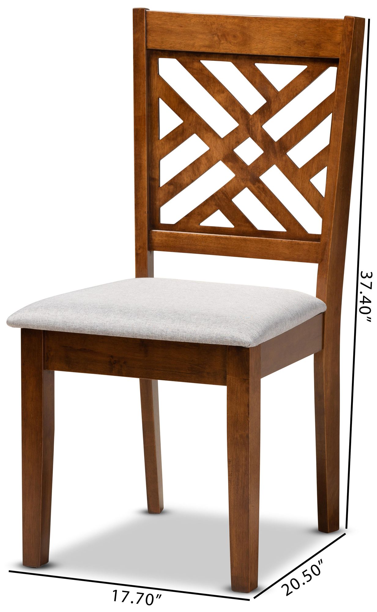 Baxton Studio Caron Walnut Brown Wood Dining Chairs Set of 2