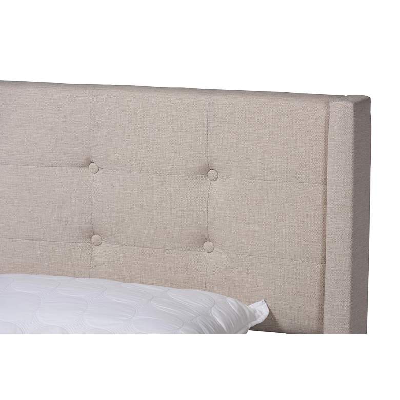 Image 3 Baxton Studio Casol Beige Tufted Fabric Queen Platform Bed more views