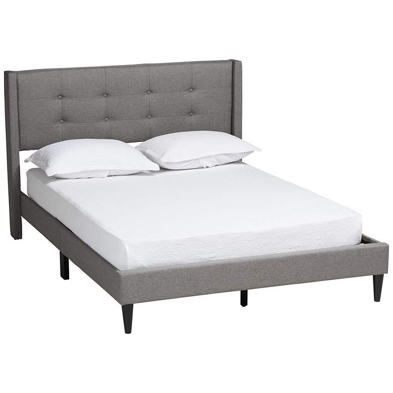 Image 2 Baxton Studio Casol Gray Tufted Fabric Full Platform Bed
