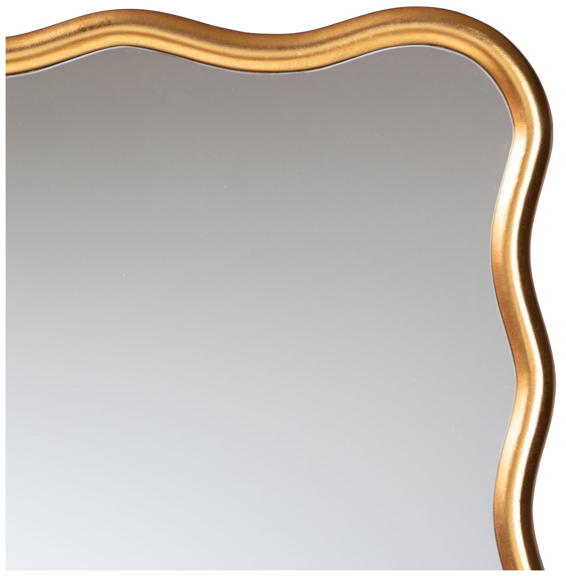 Image 4 Baxton Studio Cassara Gold Scalloped Rectangular Wall Mirror more views
